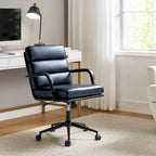 Fauteuil pivotant en similicuir | Camel / Noir / Sauge / Blanc / Marron / Marine | Simple