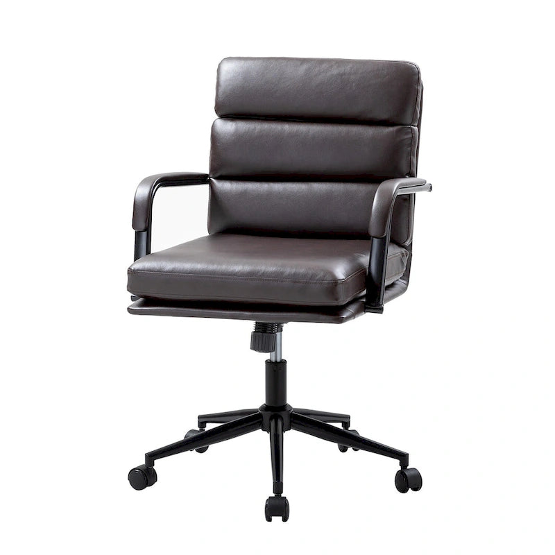 Fauteuil pivotant en similicuir | Camel / Noir / Sauge / Blanc / Marron / Marine | Simple