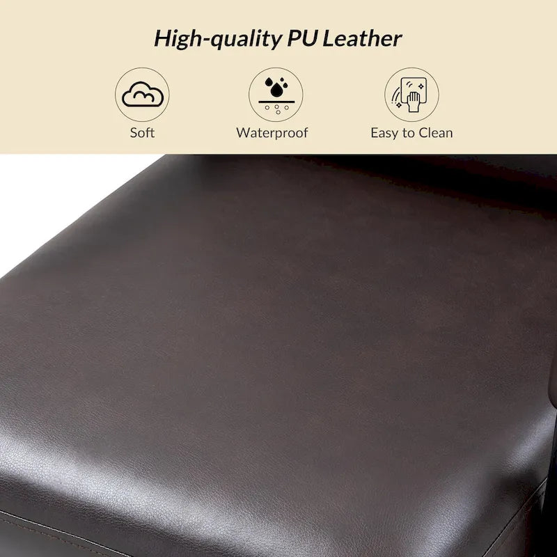 Fauteuil pivotant en similicuir | Camel / Noir / Sauge / Blanc / Marron / Marine | Simple