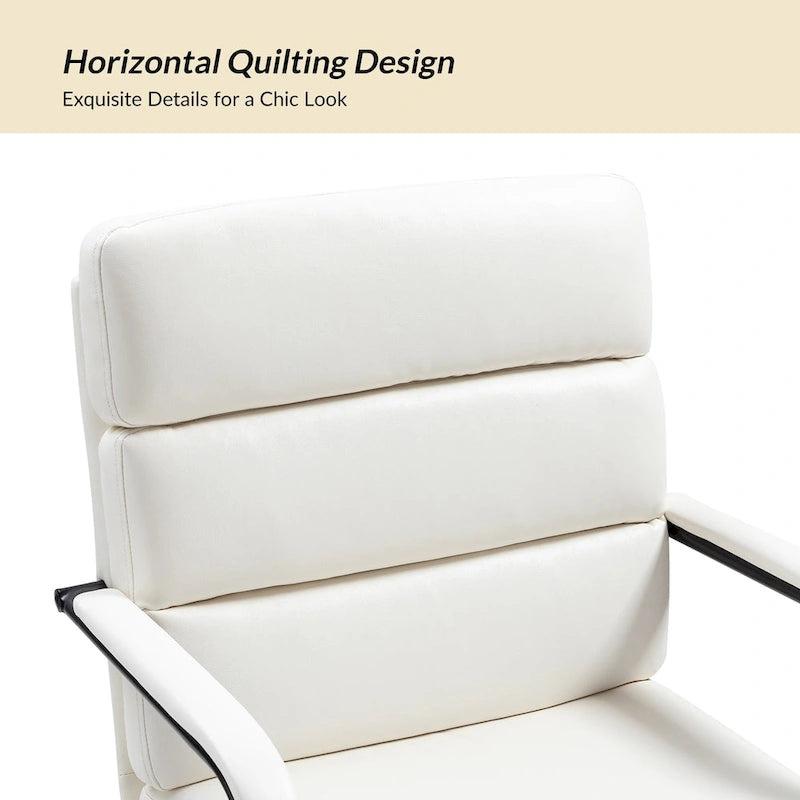 Fauteuil pivotant en similicuir | Camel / Noir / Sauge / Blanc / Marron / Marine | Simple