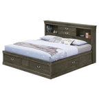 Lit plateforme de rangement Queen - Noir / Cerise / Blanc / Gris / Cappuccino - 2 places