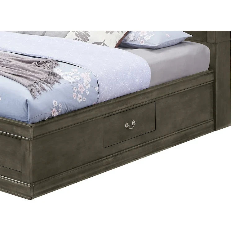 Lit plateforme de rangement Queen - Noir / Cerise / Blanc / Gris / Cappuccino - 2 places