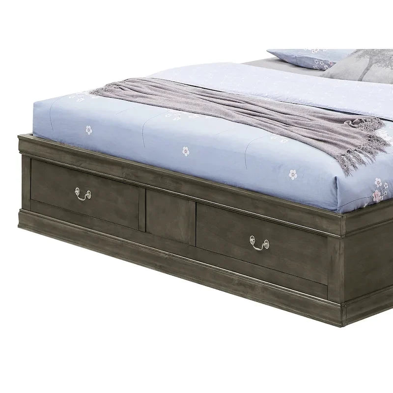 Lit plateforme de rangement Queen - Noir / Cerise / Blanc / Gris / Cappuccino - 2 places