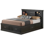 Lit plateforme de rangement Queen - Noir / Cerise / Blanc / Gris / Cappuccino - 2 places