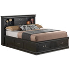 Lit plateforme de rangement Queen - Noir / Cerise / Blanc / Gris / Cappuccino - 2 places