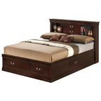 Lit plateforme de rangement Queen - Noir / Cerise / Blanc / Gris / Cappuccino - 2 places
