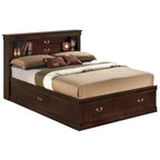 Lit plateforme de rangement Queen - Noir / Cerise / Blanc / Gris / Cappuccino - 2 places