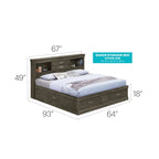 Lit plateforme de rangement Queen - Noir / Cerise / Blanc / Gris / Cappuccino - 2 places
