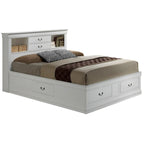 Lit plateforme de rangement Queen - Noir / Cerise / Blanc / Gris / Cappuccino - 2 places