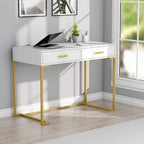 Bureau informatique avec 2 tiroirs, table d'étude/d'écriture moderne avec rangement pour bureau à domicile