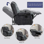 Fauteuil inclinable manuel en tissu et canapé simple