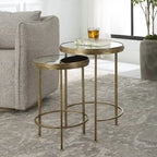 Porch & Den Iron and Glass Nesting Tables by David Frisch (Set of 2)