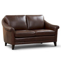 Causeuse Sienna en cuir 100 % véritable, de style moderne du milieu du siècle