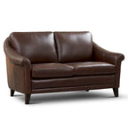 Causeuse Sienna en cuir 100 % véritable, de style moderne du milieu du siècle