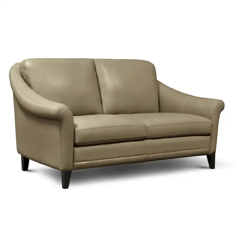 Causeuse Sienna en cuir 100 % véritable, de style moderne du milieu du siècle