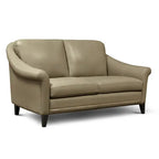 Causeuse Sienna en cuir 100 % véritable, de style moderne du milieu du siècle
