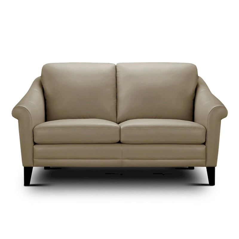 Causeuse Sienna en cuir 100 % véritable, de style moderne du milieu du siècle