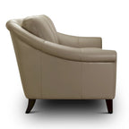 Causeuse Sienna en cuir 100 % véritable, de style moderne du milieu du siècle