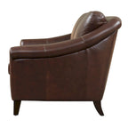 Causeuse Sienna en cuir 100 % véritable, de style moderne du milieu du siècle