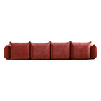Grand canapé sectionnel 4 places de style Mid-Century Modern, en chenille, avec coussin épais