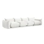 Grand canapé sectionnel 4 places de style Mid-Century Modern, en chenille, avec coussin épais