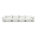 Grand canapé sectionnel 4 places de style Mid-Century Modern, en chenille, avec coussin épais