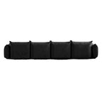 Grand canapé sectionnel 4 places de style Mid-Century Modern, en chenille, avec coussin épais