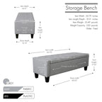 Porthos Home Wren Banc de rangement capitonné en tissu