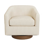 Fauteuil de salon moderne LUE BONA, rembourré, pivotant en bois, de style tonneau
