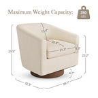 Fauteuil de salon moderne LUE BONA, rembourré, pivotant en bois, de style tonneau