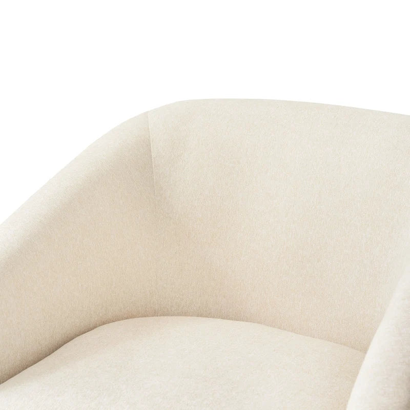 Fauteuil de salon moderne LUE BONA, rembourré, pivotant en bois, de style tonneau