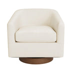 Fauteuil de salon moderne LUE BONA, rembourré, pivotant en bois, de style tonneau