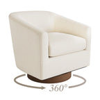 Fauteuil de salon moderne LUE BONA, rembourré, pivotant en bois, de style tonneau