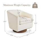 Fauteuil de salon moderne LUE BONA, rembourré, pivotant en bois, de style tonneau