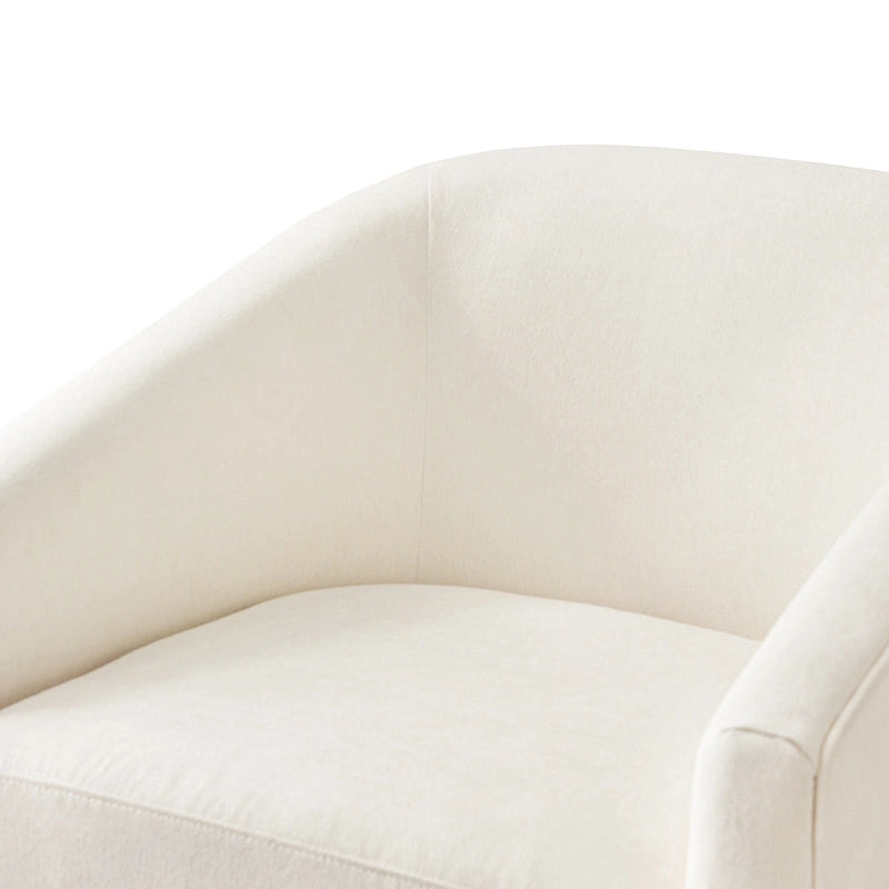 Fauteuil de salon moderne LUE BONA, rembourré, pivotant en bois, de style tonneau