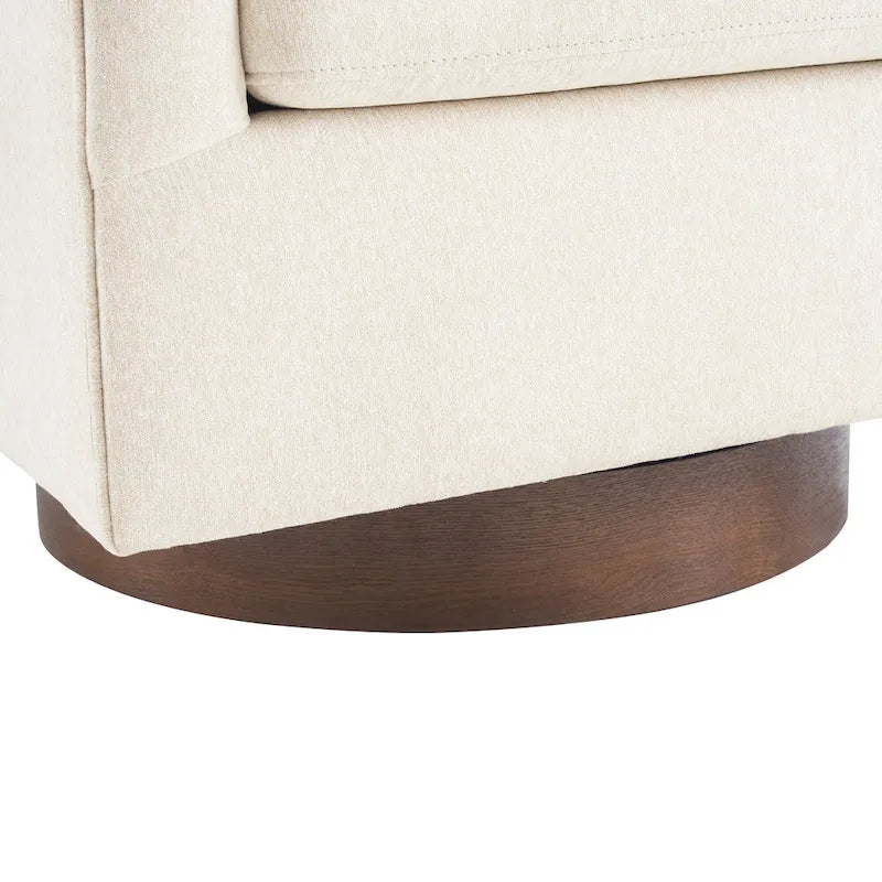 Fauteuil de salon moderne LUE BONA, rembourré, pivotant en bois, de style tonneau
