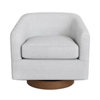 Fauteuil de salon moderne LUE BONA, rembourré, pivotant en bois, de style tonneau