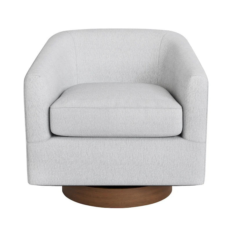 Fauteuil de salon moderne LUE BONA, rembourré, pivotant en bois, de style tonneau