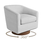 Fauteuil de salon moderne LUE BONA, rembourré, pivotant en bois, de style tonneau