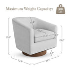 Fauteuil de salon moderne LUE BONA, rembourré, pivotant en bois, de style tonneau