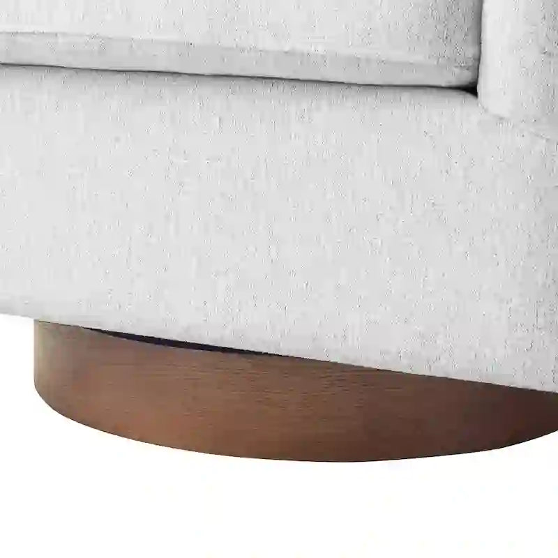 Fauteuil de salon moderne LUE BONA, rembourré, pivotant en bois, de style tonneau