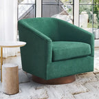 Fauteuil de salon moderne LUE BONA, rembourré, pivotant en bois, de style tonneau