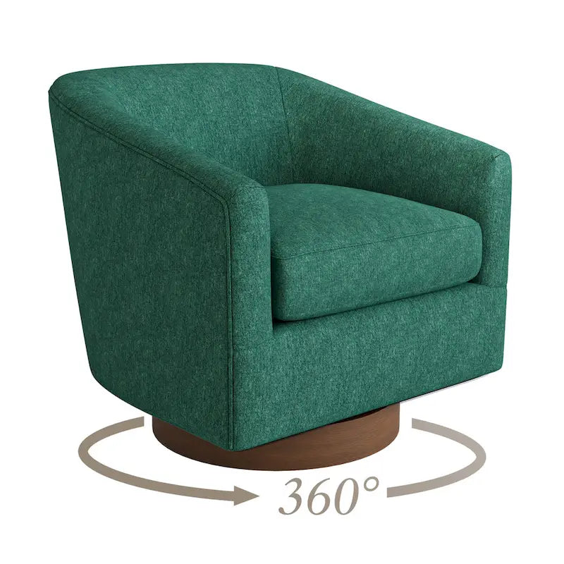 Fauteuil de salon moderne LUE BONA, rembourré, pivotant en bois, de style tonneau
