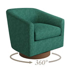 Fauteuil de salon moderne LUE BONA, rembourré, pivotant en bois, de style tonneau