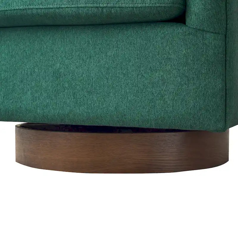 Fauteuil de salon moderne LUE BONA, rembourré, pivotant en bois, de style tonneau
