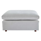 Ottoman en velours haute performance Commix garni de duvet et surdimensionné