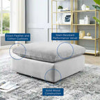 Ottoman en velours haute performance Commix garni de duvet et surdimensionné