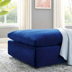 Ottoman en velours haute performance Commix garni de duvet et surdimensionné
