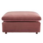 Ottoman en velours haute performance Commix garni de duvet et surdimensionné