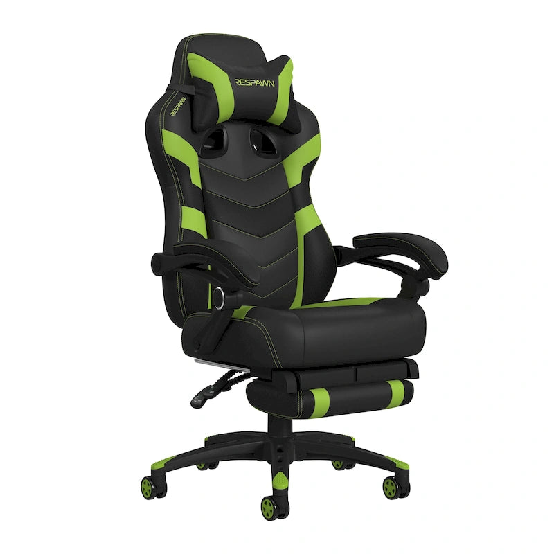 Chaise de jeu RESPAWN 110 Pro - Chaise de jeu avec repose-pieds, chaise de bureau ergonomique